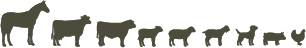 Livestock species silhouettes